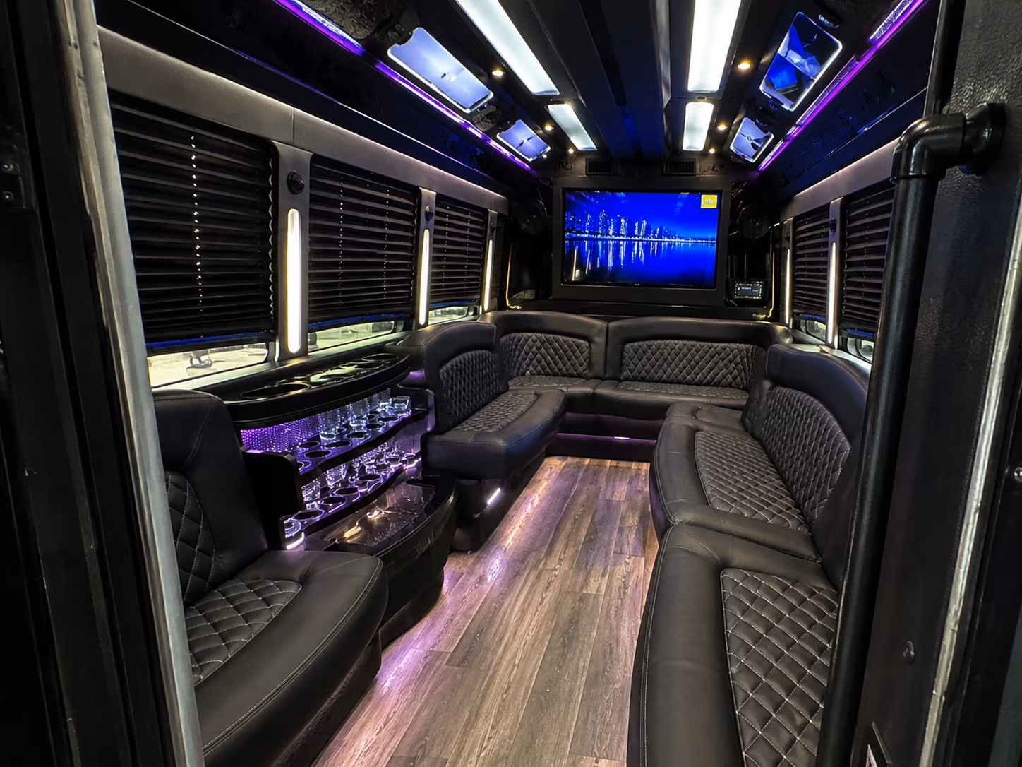 a party bus keeps the energy up from the first pickup to the last drop off