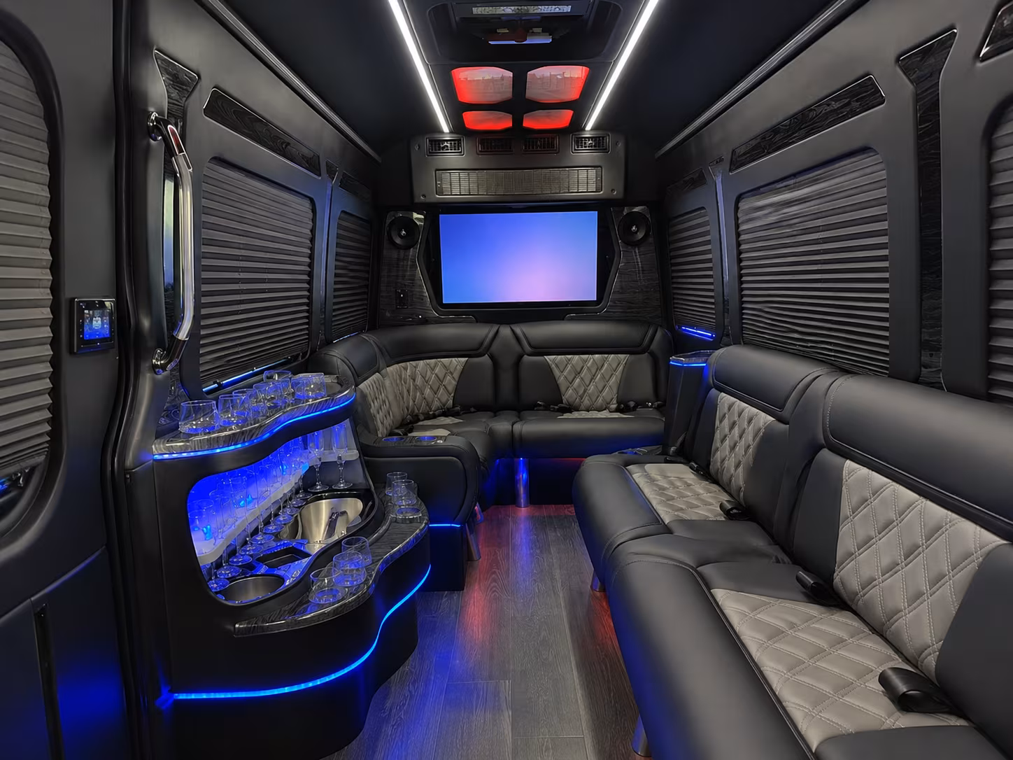 albuquerque 15 passenger party bus interior
