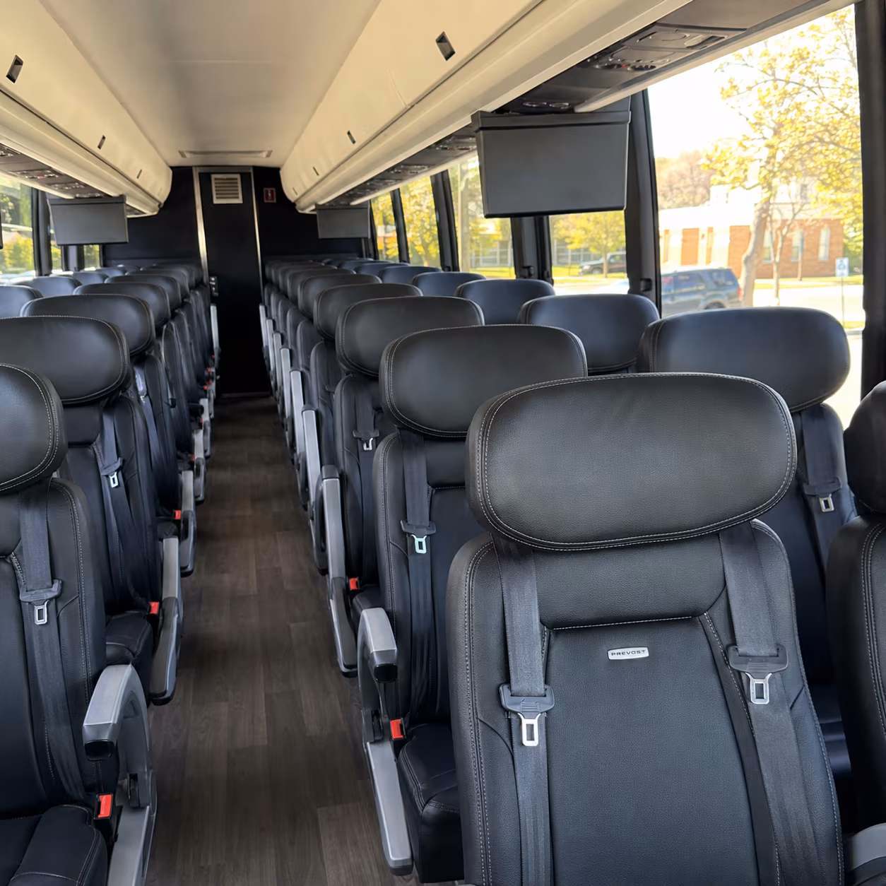 clovis charter bus rental interior